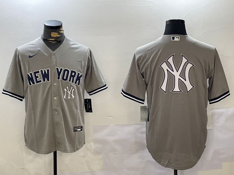 Men New York Yankees Blank Grey Game 2024 Nike MLB Jersey style 102714